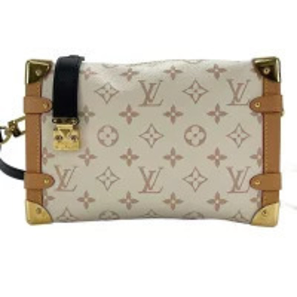 Louis Vuitton Monogram Dune Brown Side Trunk Shoulder Bag White